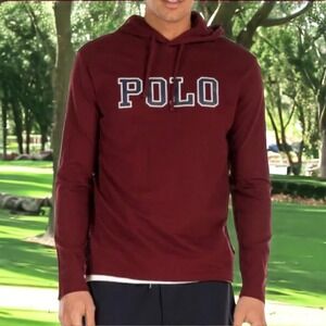 Polo Ralph Lauren RRL Maroon Navy Hoodie Pullover Mens XL New Fast Ship